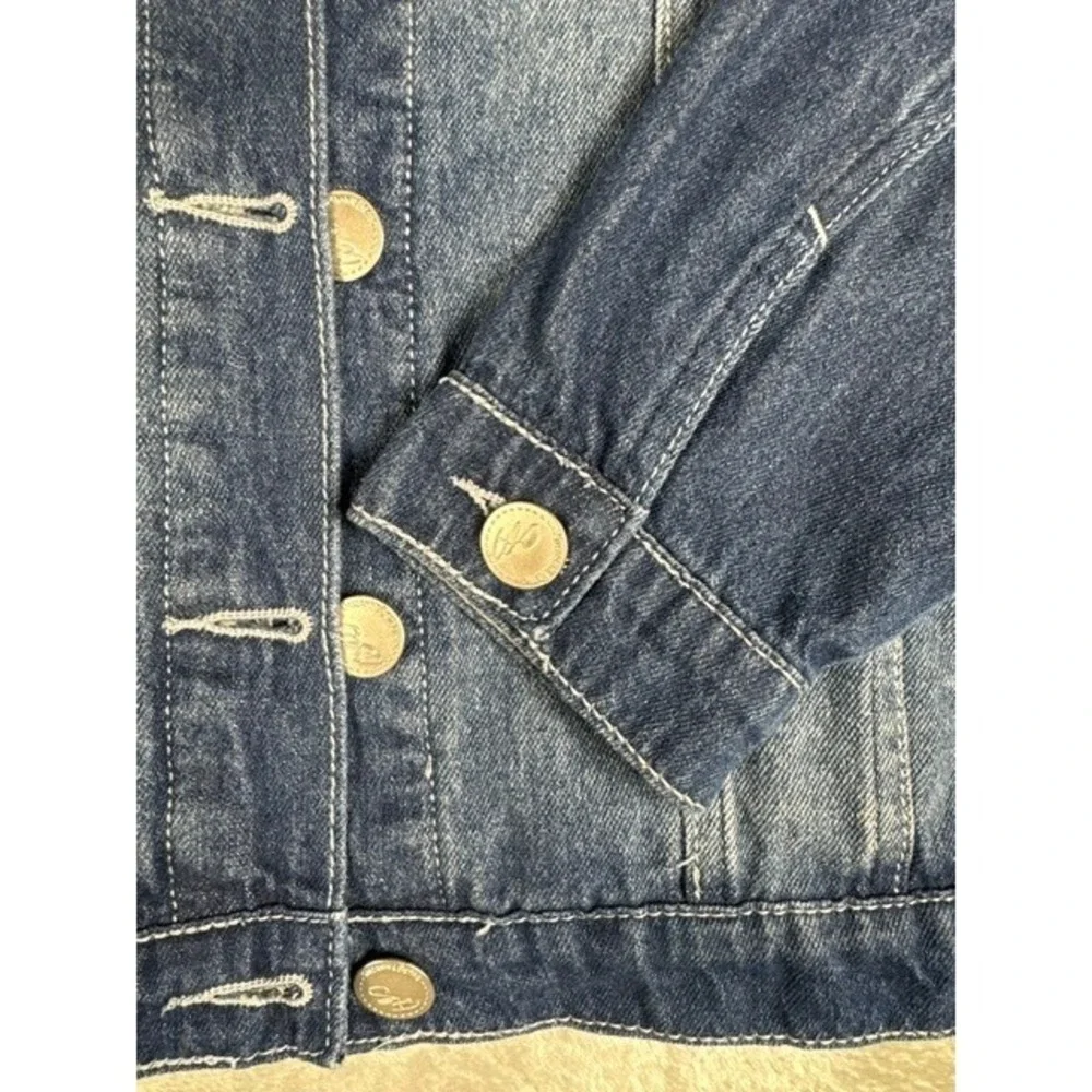 Suzanne Betro Denim Jacket‎ Womens L Blue Medium Wash Button Up Classic Trucker